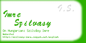 imre szilvasy business card