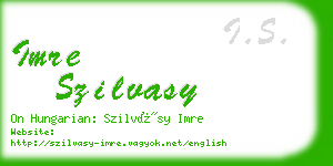 imre szilvasy business card
